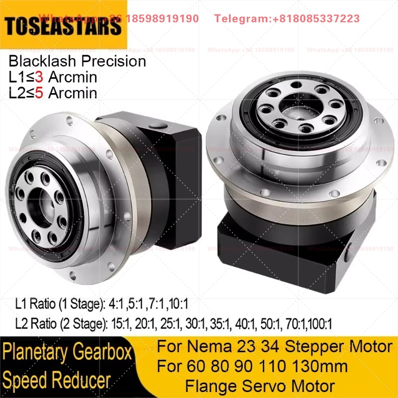Planetary Gearbox Reducer Nema 23 34 - ชุดเกียร์ทดรอบแบบเกลียวความแม่นยำสูง พร้อมจานส่งกำลังแบบวงกลม สำหรับมอเตอร์สเต็ปเปอร์ Nema 23 34